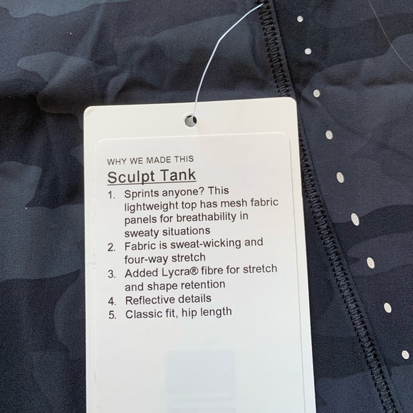 🍋LULULEMON SCULPT TANK-HERITAGE CAMO DEEP COAL,12 - Picture 10 of 11